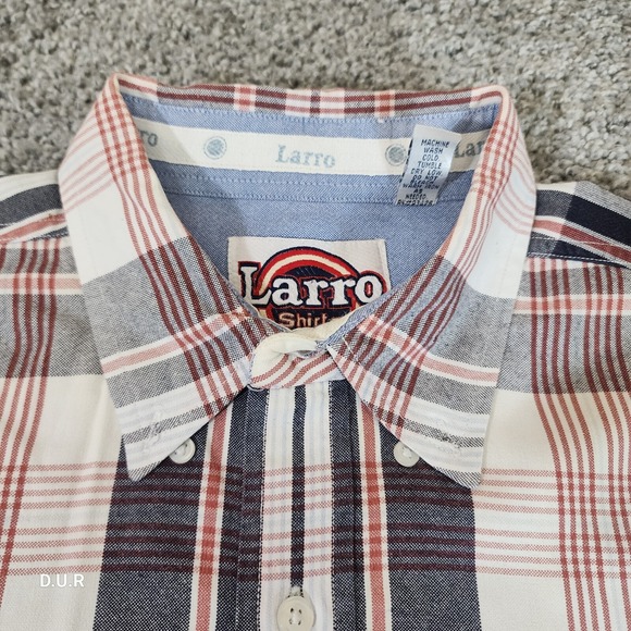 Larro Shirt Mens XL Multicolor Plaid Long Sleeve Western Rodeo Button Down - Picture 4 of 12